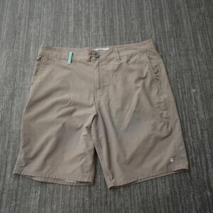 Jetty Shorts Men Beige Solid Chinos 3 Zip Pockets 34 Measured 36x8.5